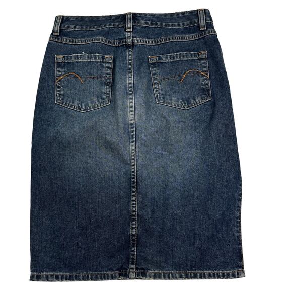 American Eagle Vintage Y2K Boho Western Denim Pencil Skirt Women's Size 2 - Picture 3 of 6